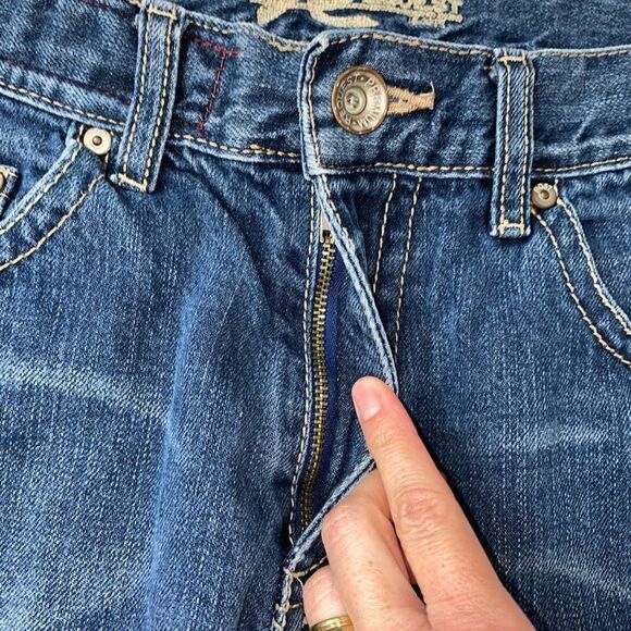 Request 100% cotton distressed straight leg jeans jr boys sz 16 - Picture 4 of 10